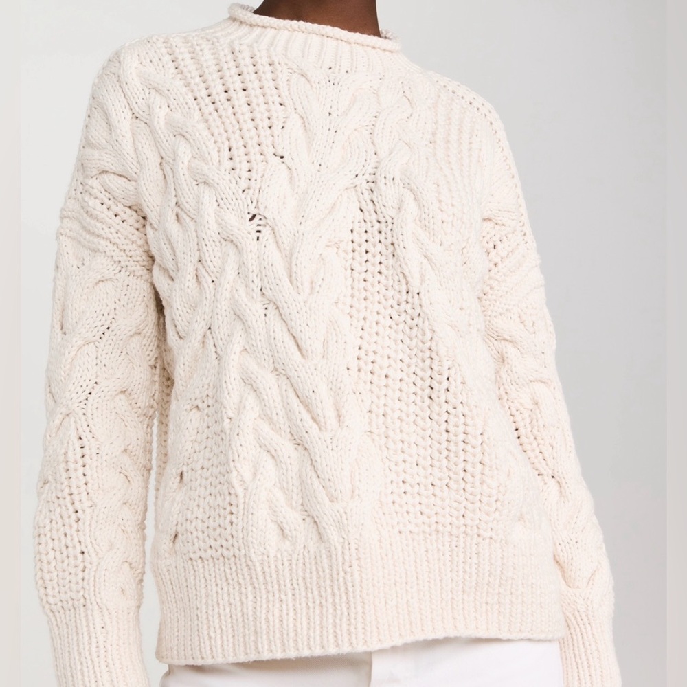 La Ligne Ivory Squiggle Cable Sweater
